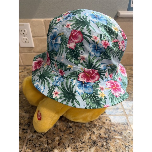 PUKKA Blue Hawaiian Tropical Palm Floral Flower Bucket Hat Accessory Adult S/M - Picture 7 of 11